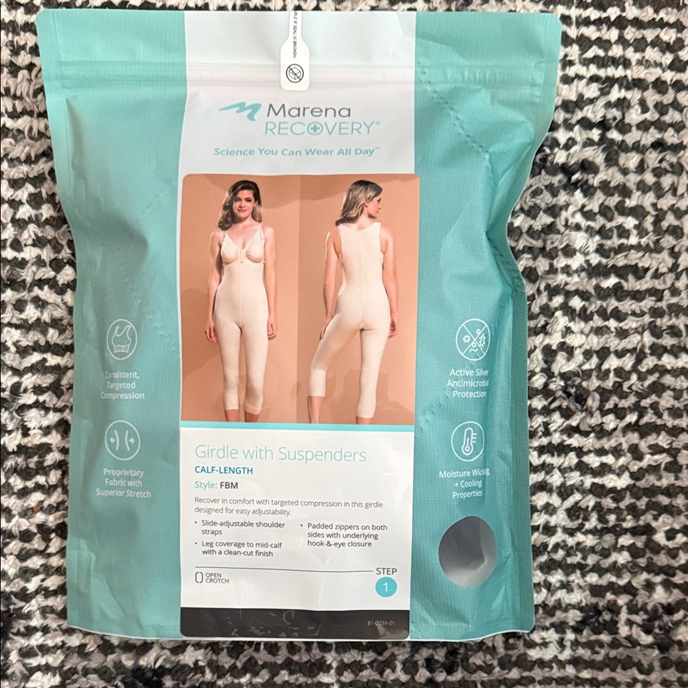 Marena Recovery Black Girdle with Suspenders - step 1